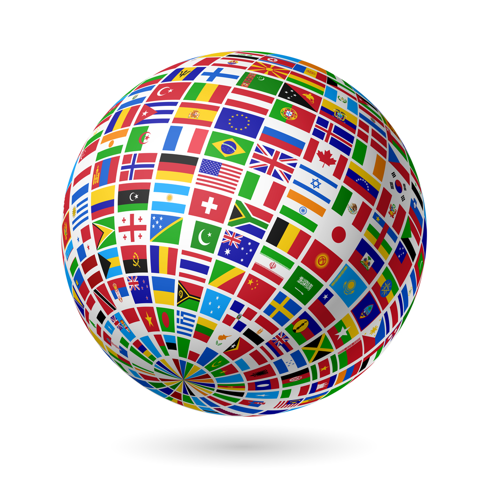 bigstock Flags globe Vector 36507523